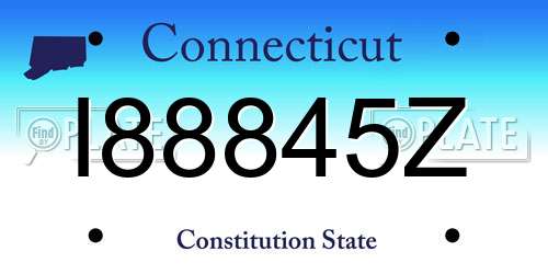 I88845Z Connecticut License Plate
