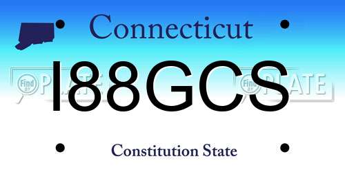 I88GCS Connecticut License Plate
