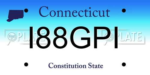 I88GPI Connecticut License Plate