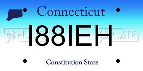 I88IEH Connecticut License Plate