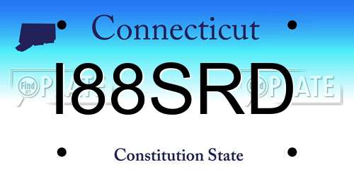 I88SRD Connecticut License Plate