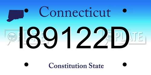 I89122D Connecticut License Plate