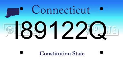 I89122Q Connecticut License Plate