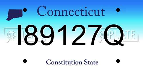 I89127Q Connecticut License Plate