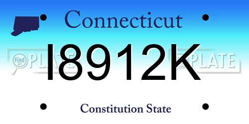 I8912K Connecticut License Plate