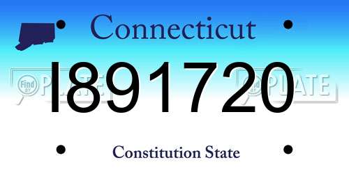 I891720 Connecticut License Plate