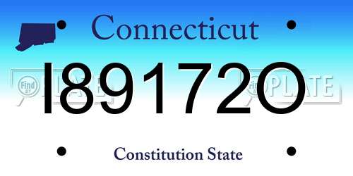 I89172O Connecticut License Plate