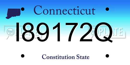 I89172Q Connecticut License Plate