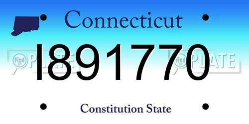I891770 Connecticut License Plate