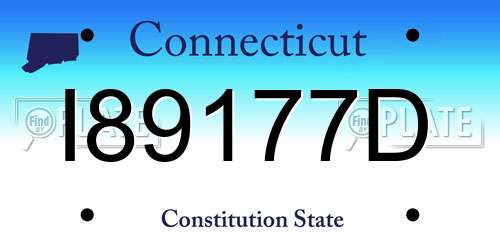 I89177D Connecticut License Plate