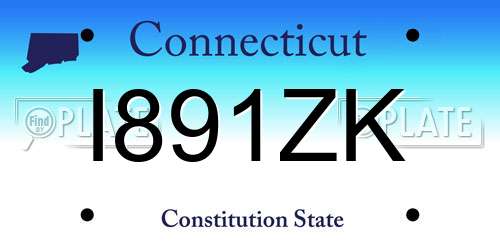 I891ZK Connecticut License Plate