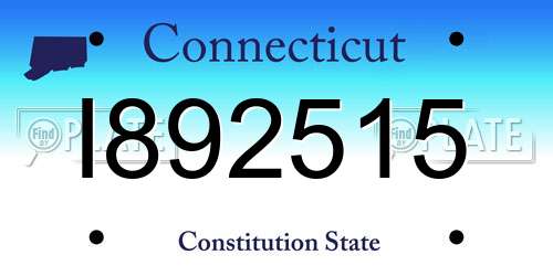 I892515 Connecticut License Plate