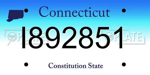 I892851 Connecticut License Plate