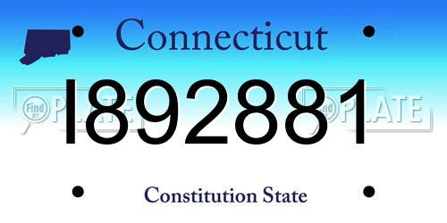 I892881 Connecticut License Plate