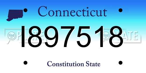 I897518 Connecticut License Plate
