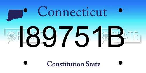 I89751B Connecticut License Plate