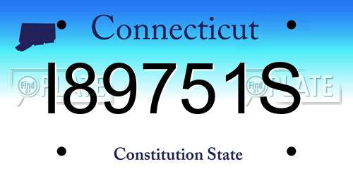I89751S Connecticut License Plate