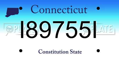 I89755I Connecticut License Plate