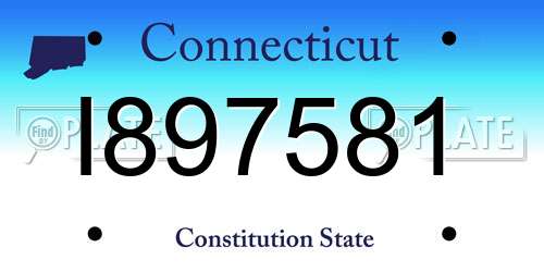 I897581 Connecticut License Plate