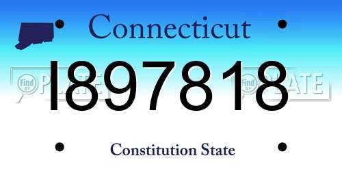 I897818 Connecticut License Plate