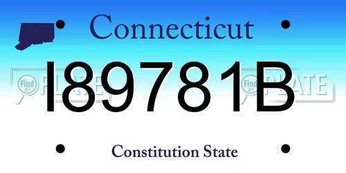 I89781B Connecticut License Plate