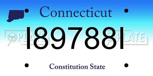 I89788I Connecticut License Plate