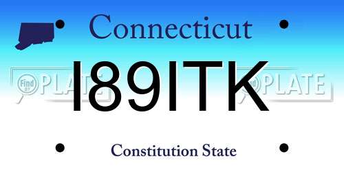 I89ITK Connecticut License Plate