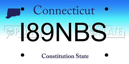 I89NBS Connecticut License Plate