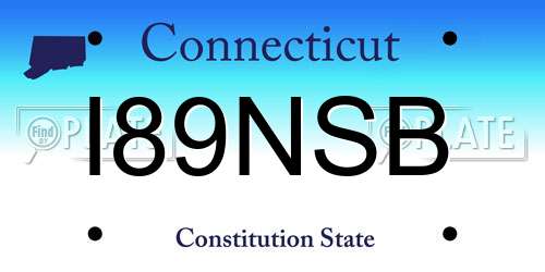 I89NSB Connecticut License Plate