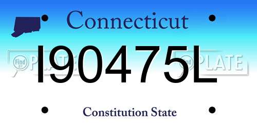 I90475L Connecticut License Plate