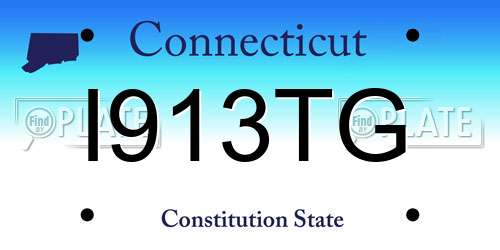 I913TG Connecticut License Plate