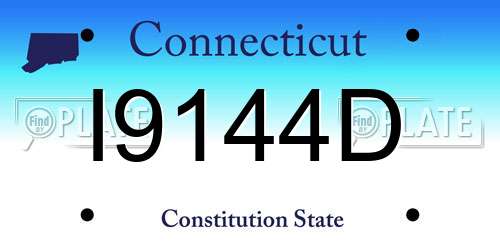 I9144D Connecticut License Plate