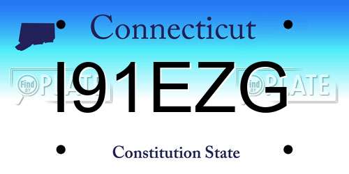 I91EZG Connecticut License Plate