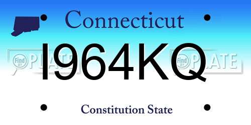 I964KQ Connecticut License Plate