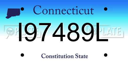 I97489L Connecticut License Plate