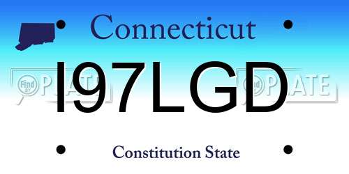 I97LGD Connecticut License Plate