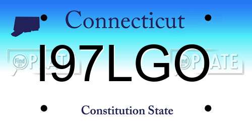 I97LGO Connecticut License Plate