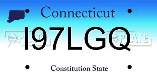 I97LGQ Connecticut License Plate