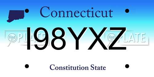 I98YXZ Connecticut License Plate