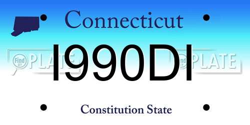 I990DI Connecticut License Plate