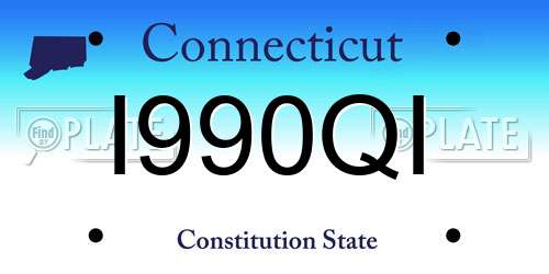 I990QI Connecticut License Plate
