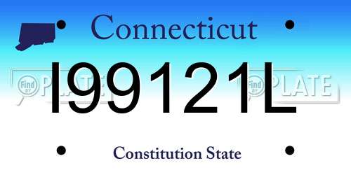 I99121L Connecticut License Plate