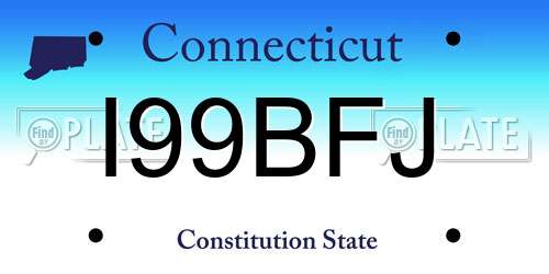 I99BFJ Connecticut License Plate