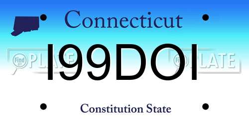 I99DOI Connecticut License Plate
