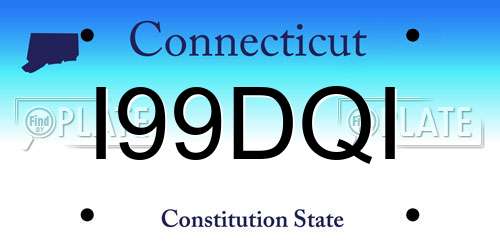 I99DQI Connecticut License Plate