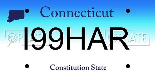 I99HAR Connecticut License Plate