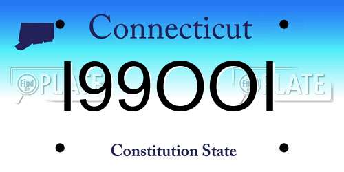 I99OOI Connecticut License Plate
