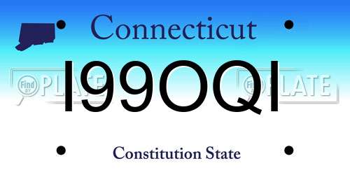 I99OQI Connecticut License Plate