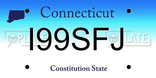 I99SFJ Connecticut License Plate