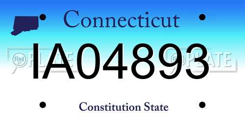 IA04893 Connecticut License Plate